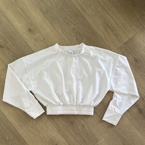 FIVE dance wear White Long Sleeve Crop